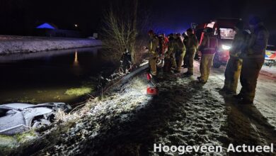 Voertuig te water langs Kanaal Oostzijde in Tiendeveen – Hoogeveen Actueel